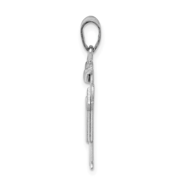 14k White Gold Small Boy w/Hat on Left Engravable Charm