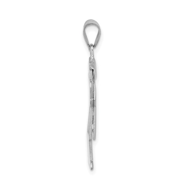 14k White Gold Medium Boy w/Hat on Right Engravable Charm