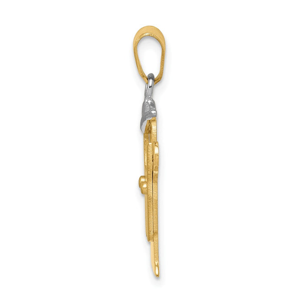14k Two-Tone Small Boy with Hat on Left Engravable Charm
