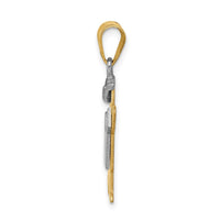 14k Two-Tone Small Boy with Hat on Left Engravable Charm