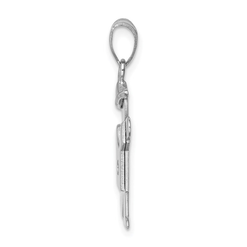 14k White Gold AAA Diamond Kid Pendant