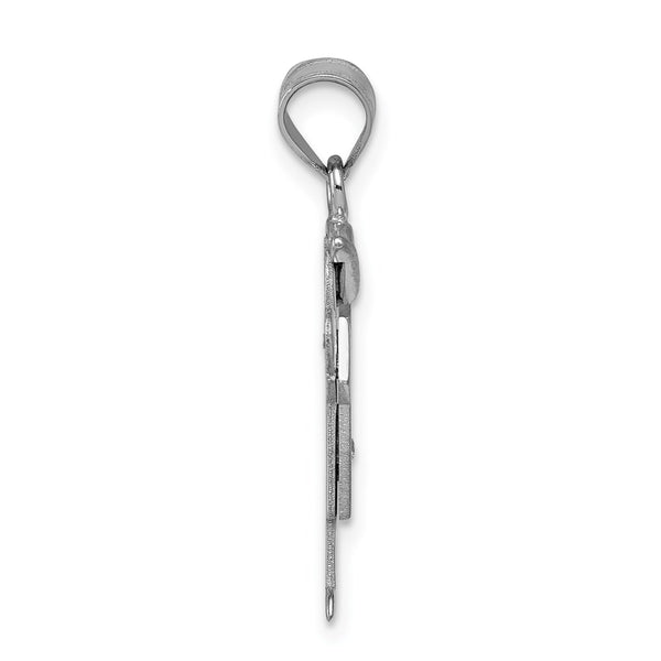 14k White Gold AA Diamond Kid Pendant