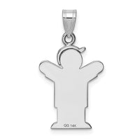 14k White Gold AA Diamond Kid Pendant