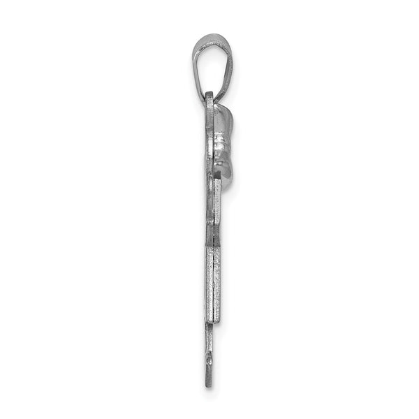 14k White Gold AAA Diamond Kid Pendant