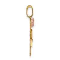 14k Two-tone VS Diamond Kid Pendant