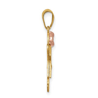 14k Two-tone AA Diamond Kid Pendant