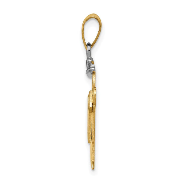 14k Two-tone AA Diamond kid pendant