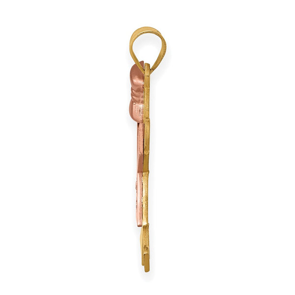 14k Two-tone A Diamond Kid Pendant