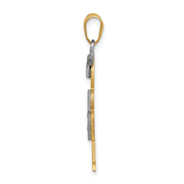 14k Two-tone AA Diamond Kid Pendant