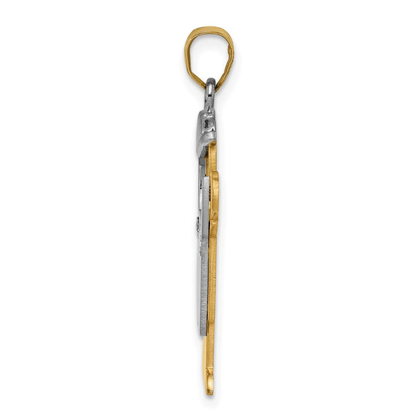 14k Two-tone VS Diamond Kid Pendant