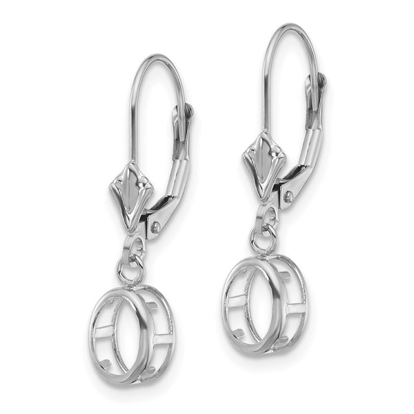 14k White Gold 7x5 Oval Leverback Mounting