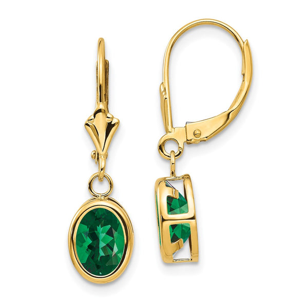 14k Mount St. Helens Oval Leverback Earrings
