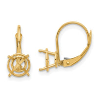 14k 7mm Round Leverback Earring Mounting