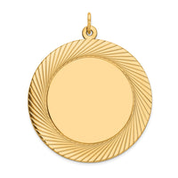 14k Etched Design .018 Gauge Circular Engravable Disc Charm