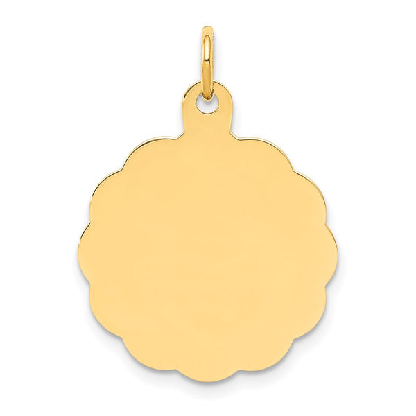 14k .013 Gauge Engravable Scalloped Disc Charm