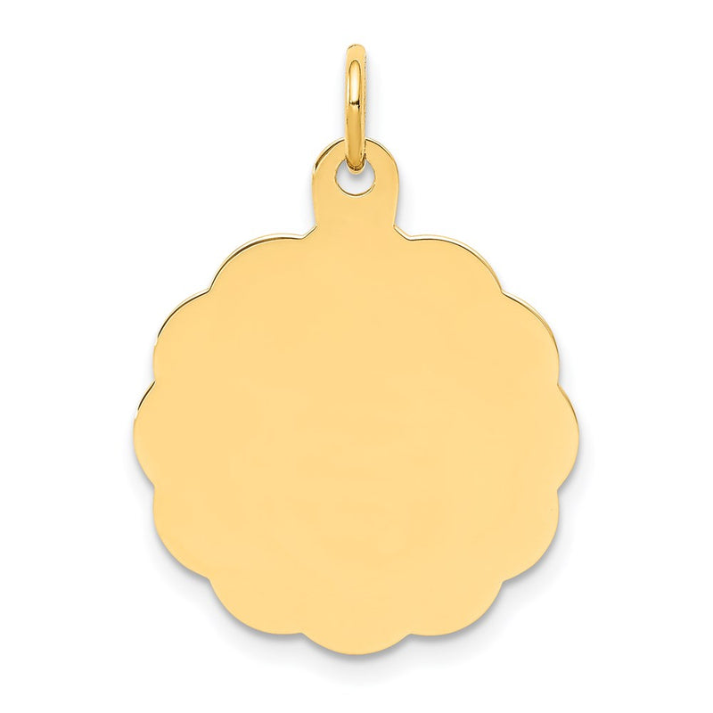 14k .013 Gauge Engravable Scalloped Disc Charm