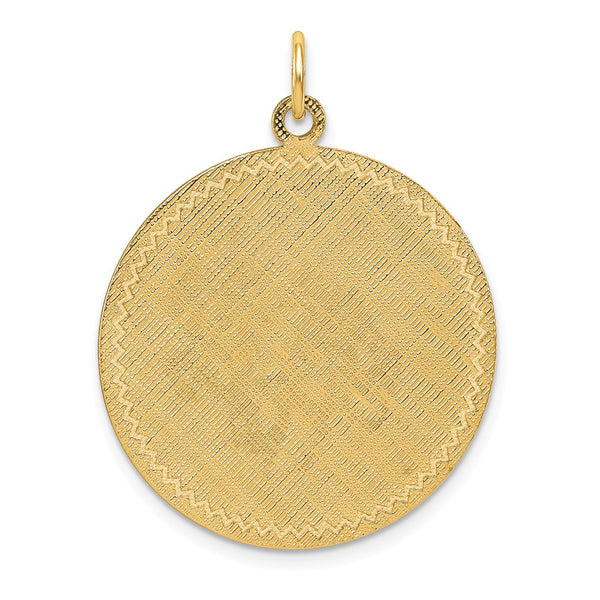 14k Patterned .018 Gauge Circular Engravable Disc w/Satin Back