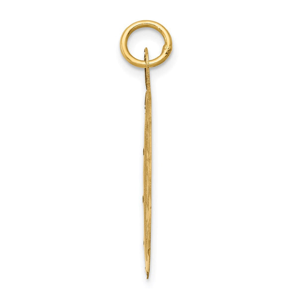 14k Girl Head on .011 Gauge Engravable Scalloped Disc Charm