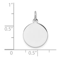14k White Gold Plain .009 Gauge Circular Engravable Disc Charm