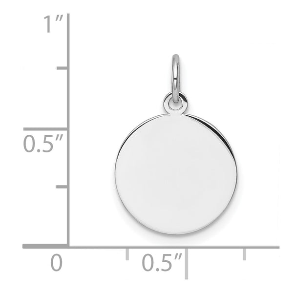 14k White Gold Plain .009 Gauge Circular Engravable Disc Charm