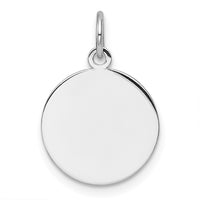14k White Gold Plain .009 Gauge Circular Engravable Disc Charm