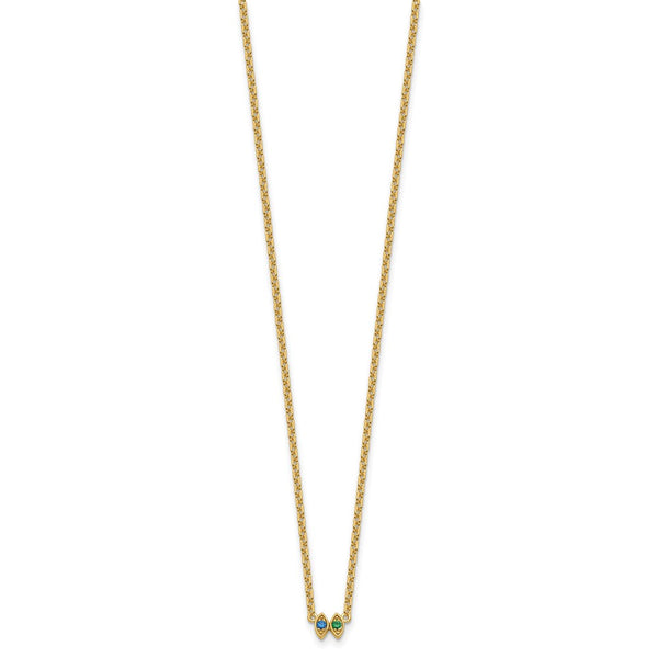 14k 2 Synthetic Birthstone Mother's Necklace