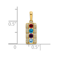 14K Family Jewelry Diamond Semi-Set Pendant