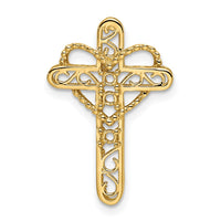 14k Genuine 3 Stone Mother's Cross Pendant