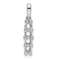 14K White Gold Family Jewelry Diamond Semi-Set Pendant