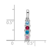 14K White Gold Family Jewelry Diamond Semi-Set Pendant