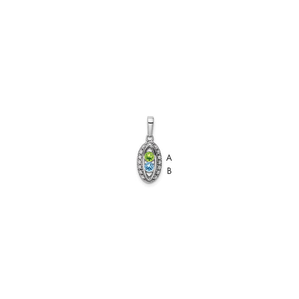 14K White Gold Family Jewelry Diamond Semi-Set Pendant