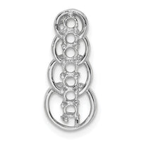 14k White Gold 7 Genuine Stone Family Pendant
