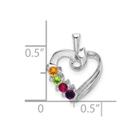 14k White Gold 4 Synthetic Stone Family Pendant
