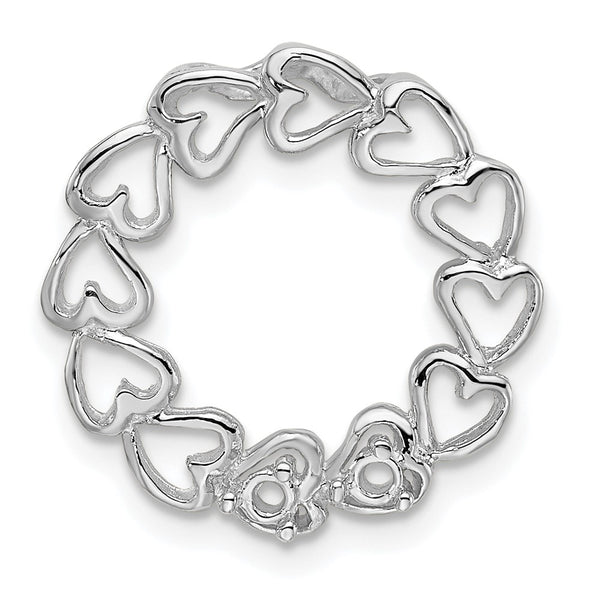 14k White Gold 2 Synthetic Stone Family Pendant
