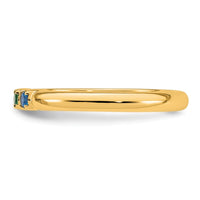 14k Yellow Gold 3 Synthetic Birthstone Mother's Ring