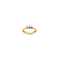 14k Yellow Gold 3 Synthetic Birthstone Mother's Ring