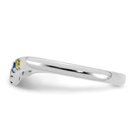 14k WG 5 Birthstone with Diamond with Mother's Ring Mounting