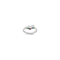 14k WG 5 Birthstone with Diamond with Mother's Ring Mounting