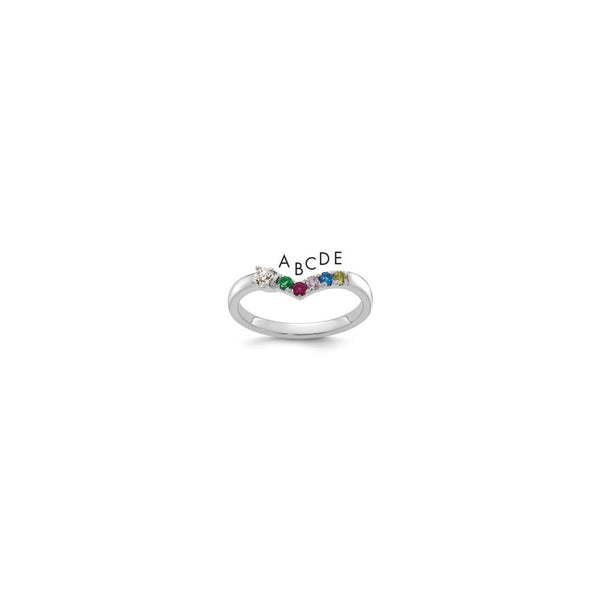 14k WG 5 Birthstone with Diamond with Mother's Ring Mounting
