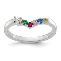 14k WG 5 Birthstone with Diamond with Mother's Ring Mounting