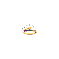 14k Heart with 7 Birthstone Mother's Ring Mounting