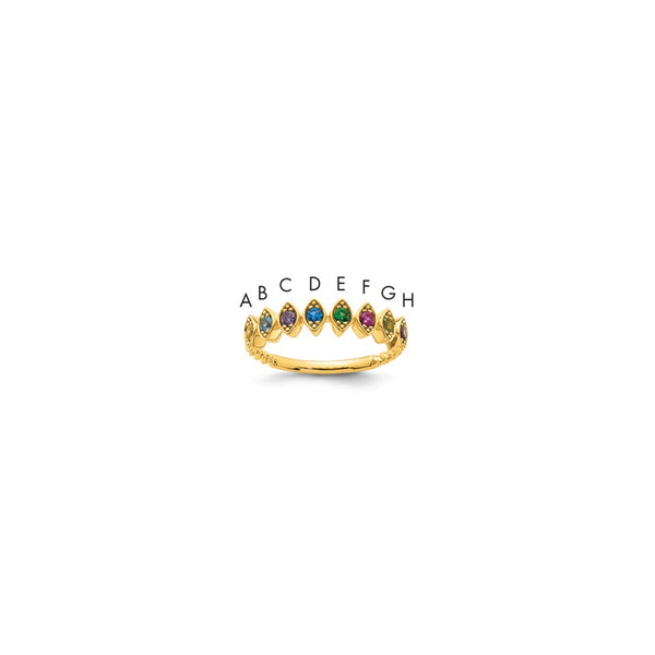 14k 8 Synthetic Birthstone Mother's Ring