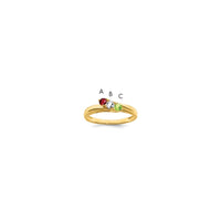 14k Genuine 3 Stone Mother's Ring