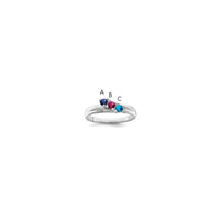 14k White Gold Polished 3-Stone Mothers Ring Mounting