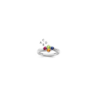 Sterling Silver Rhodium-plated Synthetic 4 Stone Mother's Ring