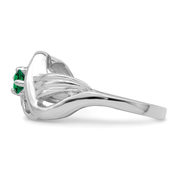 14k White Gold Synthetic 1 stone Family Jewelry Ring