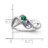 Sterling Silver Rhodium-plated Family Jewelry Ring
