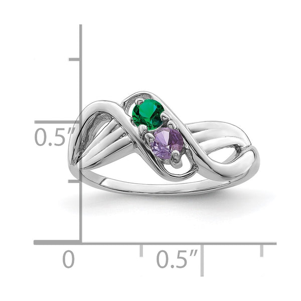 Sterling Silver Rhodium-plated Family Jewelry Ring