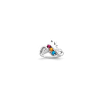 Sterling Silver Rhodium-plated Synthetic 3 Stone Mother's Ring