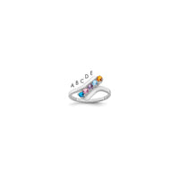 14k White Gold Polished 5-Stone Mothers Ring Mounting